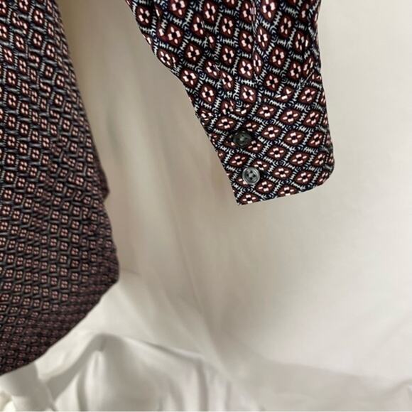 LOFT Burgundy Black White Print Office Date Night Shift Dress NWOT Size XXS - Picture 5 of 12